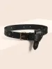 Rodeo Studs Wide Leather Belt sold by Bloomchic