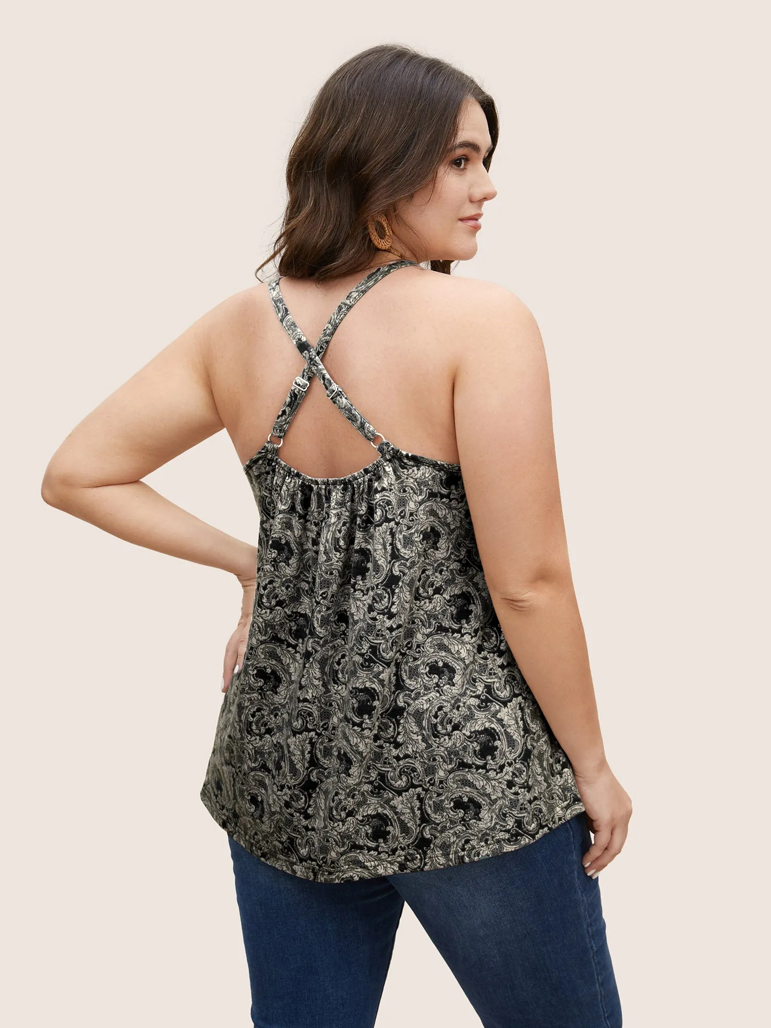 Boho Print Contrast Webbing Cami Top sold by Bloomchic product image thumbnail 2
