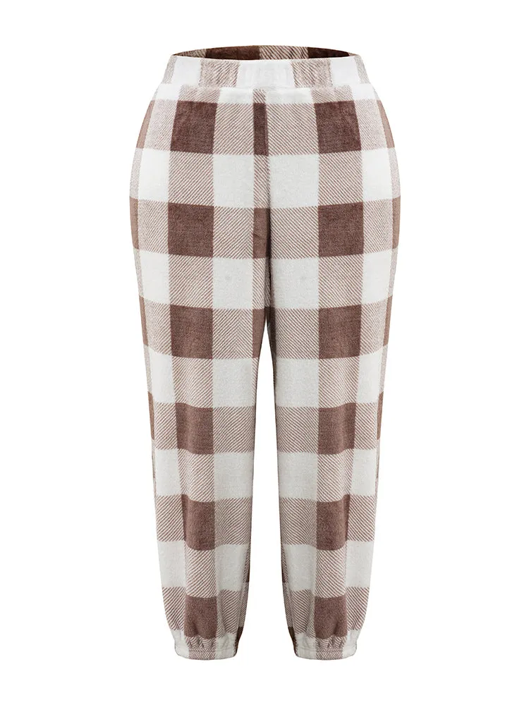 Flannel Plaid Elastic Waist Sleep Bottoms sold by Bloomchic product image thumbnail 5