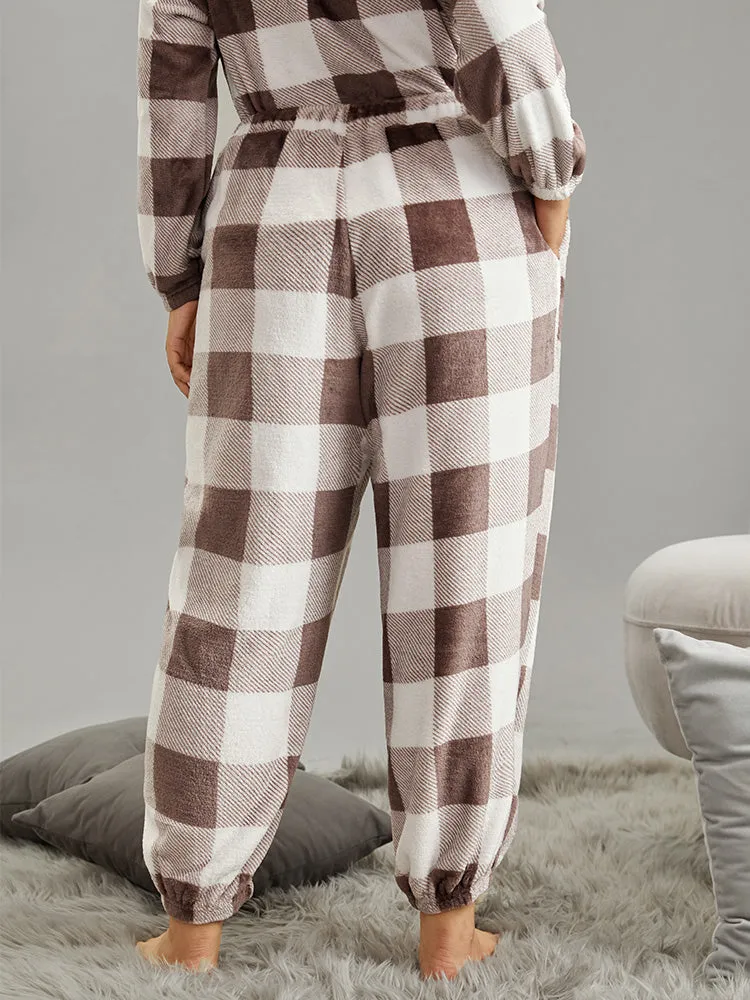 Flannel Plaid Elastic Waist Sleep Bottoms sold by Bloomchic product image thumbnail 2