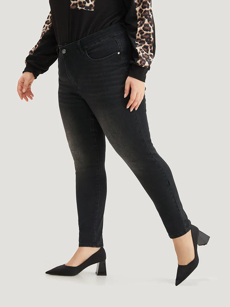 Skinny High Rise Black Wash Jeans sold by Bloomchic product image thumbnail 4