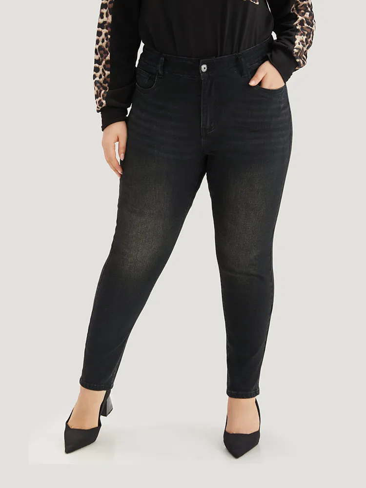 Skinny High Rise Black Wash Jeans sold by Bloomchic