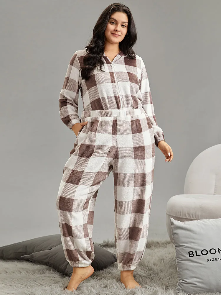 Flannel Plaid Elastic Waist Sleep Bottoms sold by Bloomchic product image thumbnail 3