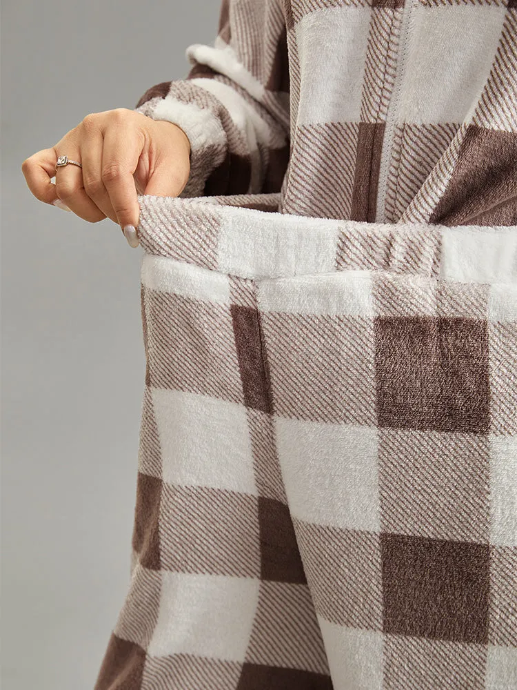 Flannel Plaid Elastic Waist Sleep Bottoms sold by Bloomchic product image thumbnail 4