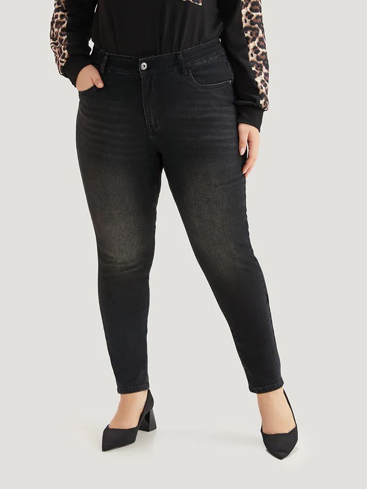 Skinny High Rise Black Wash Jeans sold by Bloomchic product image thumbnail 3