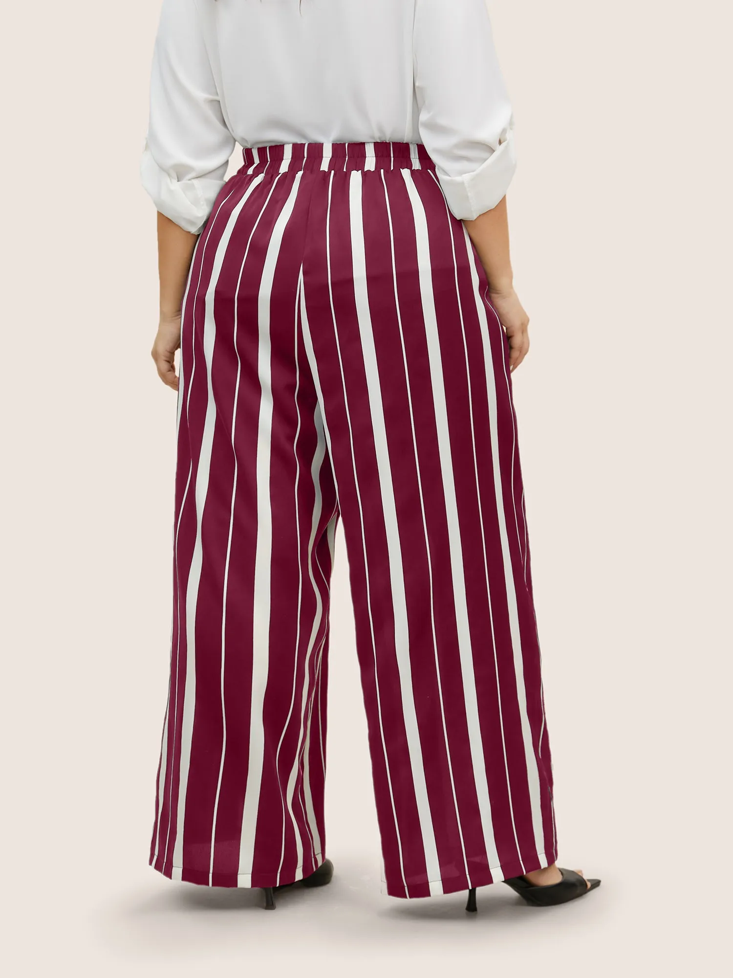 Striped Elastic Waist Wide Leg Pants sold by Bloomchic product image thumbnail 4