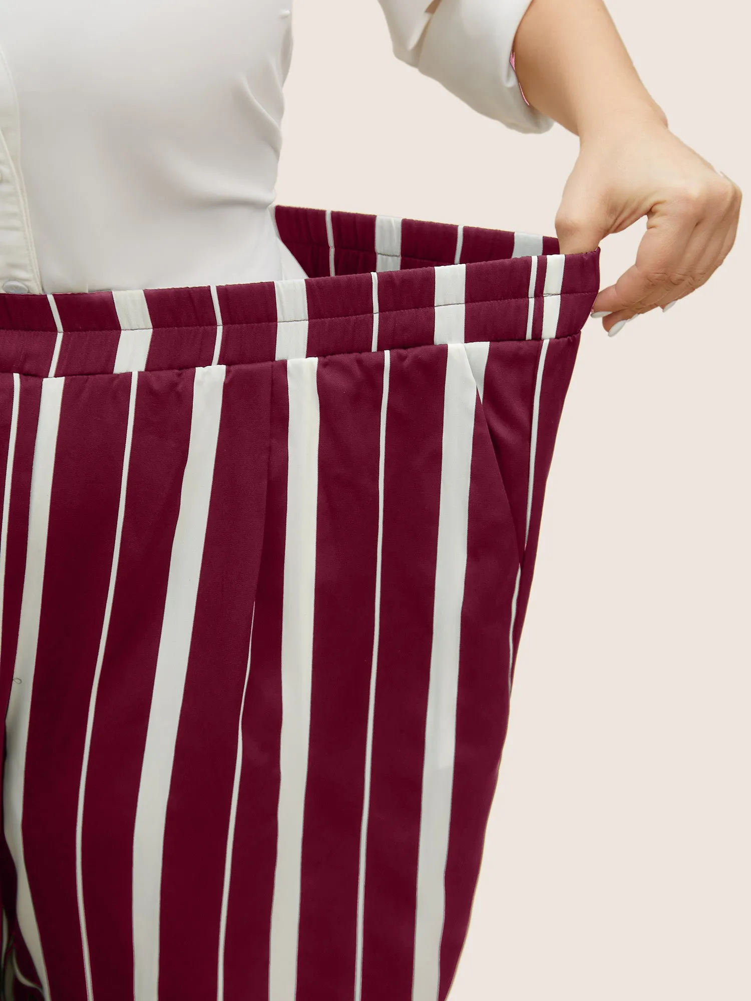 Striped Elastic Waist Wide Leg Pants sold by Bloomchic product image thumbnail 3