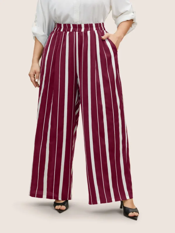 Striped Elastic Waist Wide Leg Pants sold by Bloomchic