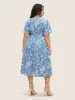 Silhouette Floral Print Pocket Wrap Belted Dress sold by Bloomchic