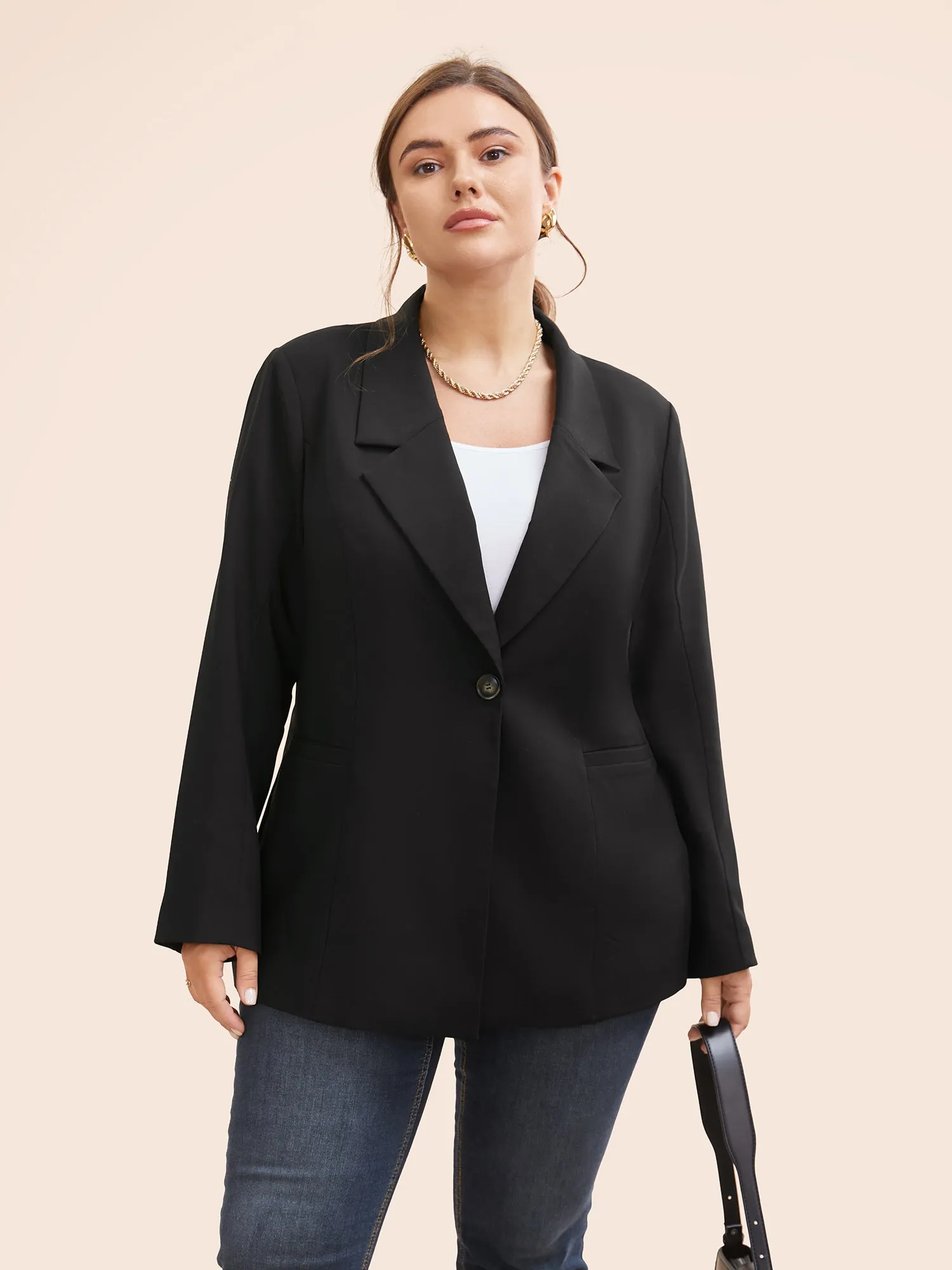 Suit Collar Single Flap Pocket Blazer sold by Bloomchic product image thumbnail 3