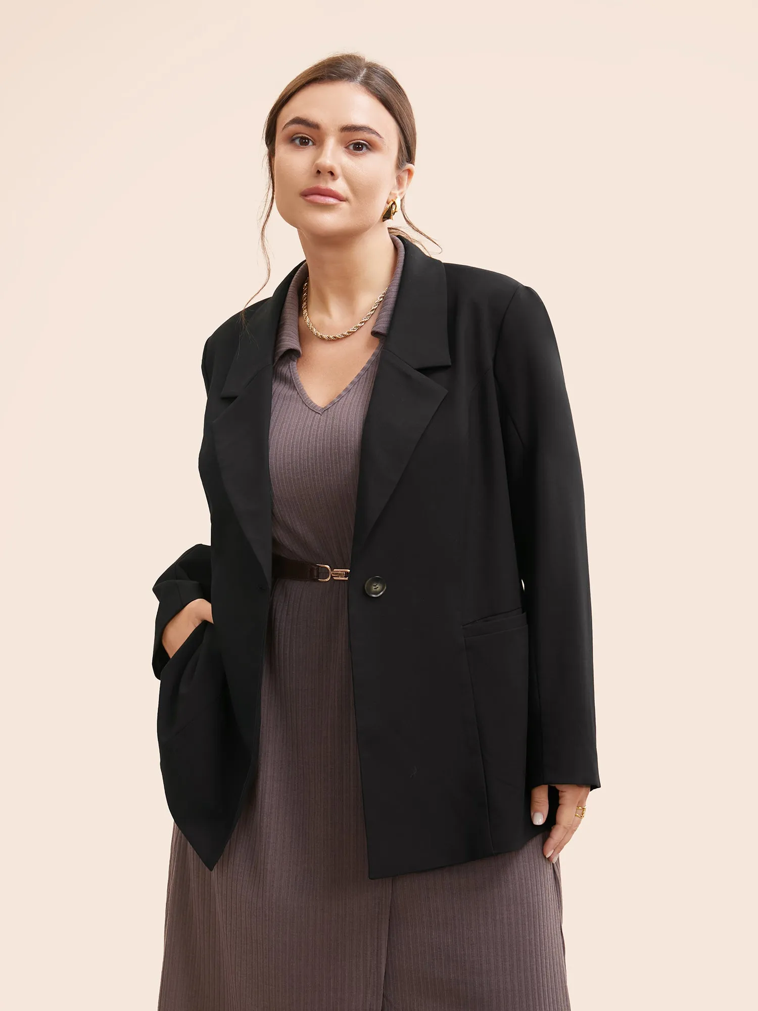 Suit Collar Single Flap Pocket Blazer sold by Bloomchic product image thumbnail 4