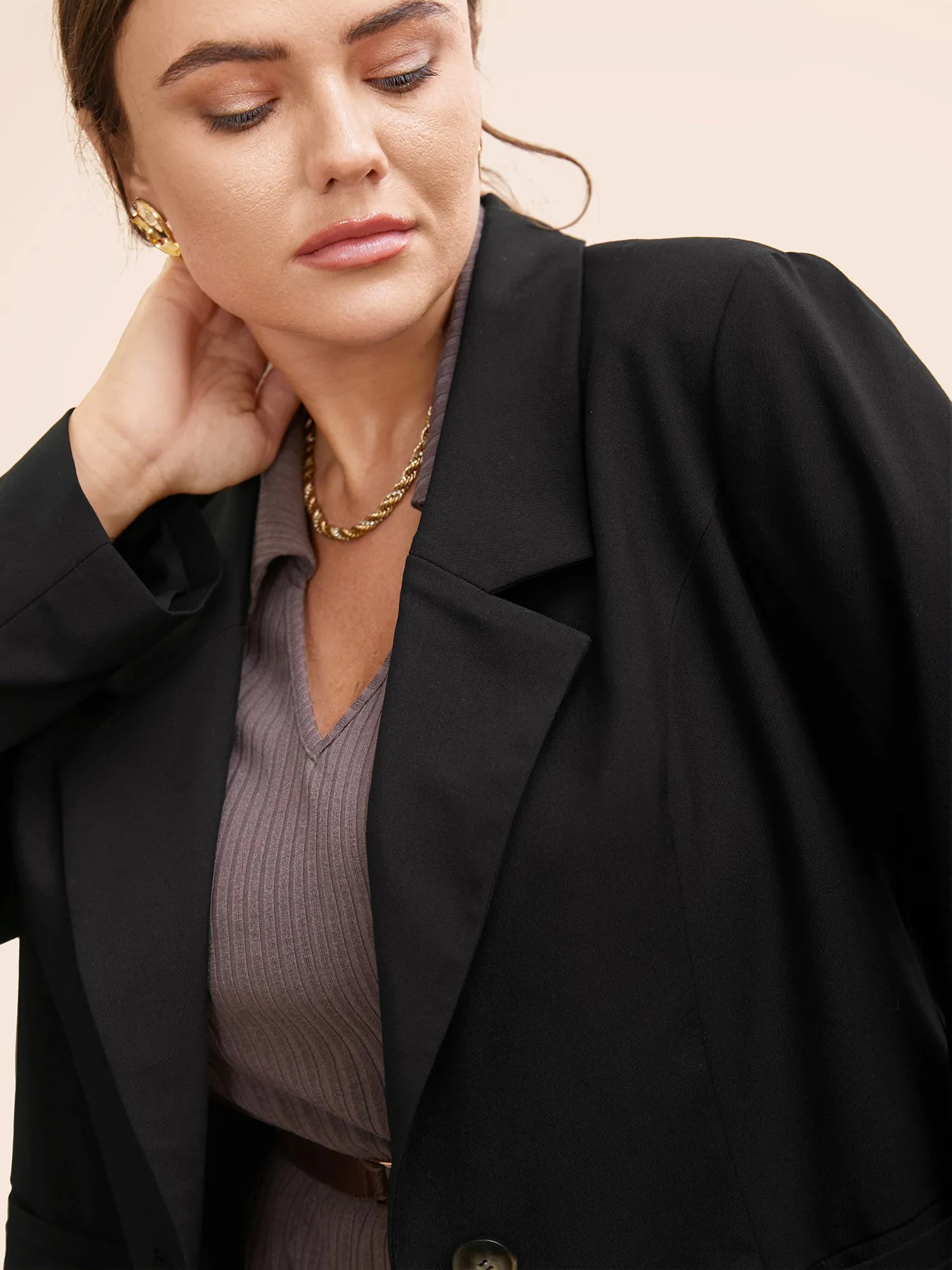 Suit Collar Single Flap Pocket Blazer sold by Bloomchic product image thumbnail 5