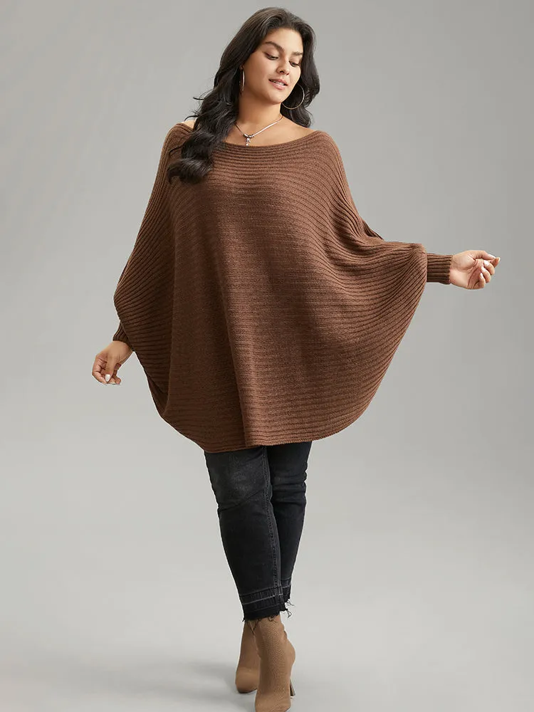 Solid Textured Off Shoulder Batwing Sleeve Pullover sold by Bloomchic product image thumbnail 3
