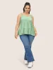 Solid Gathered Ruffle Layered Hem Cami Top sold by Bloomchic
