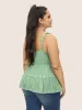 Solid Gathered Ruffle Layered Hem Cami Top sold by Bloomchic
