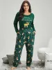 Christmas Elk Pocket Elastic Waist Sleep Bottoms sold by Bloomchic