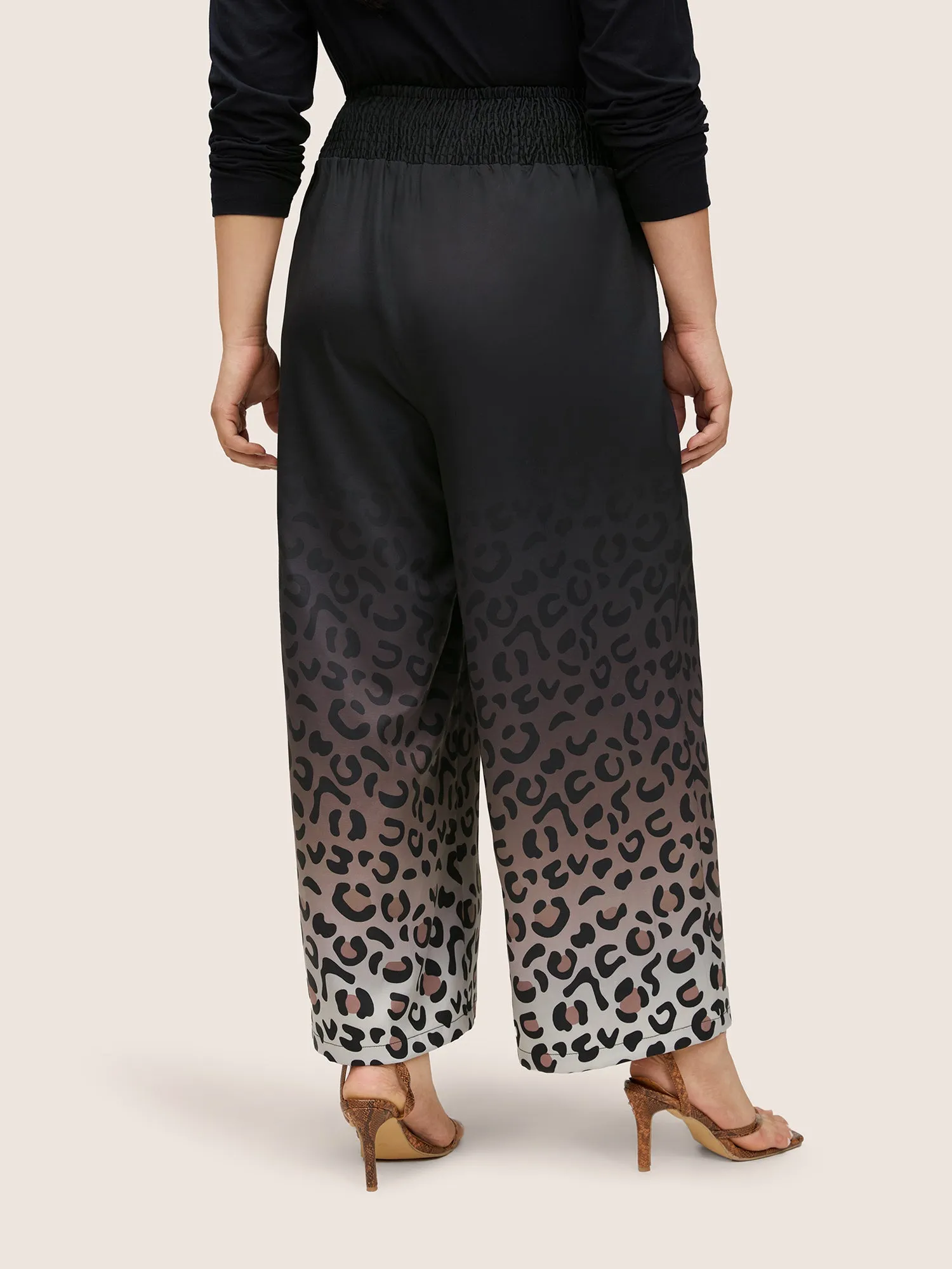 Ombre Leopard Shirred Elastic Waist Pants sold by Bloomchic product image thumbnail 2