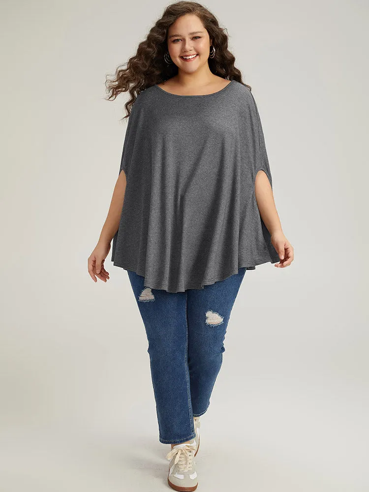Solid Dolman Sleeve Crew Neck T-shirt sold by Bloomchic product image thumbnail 4