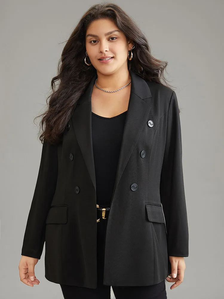 Plain Suit Collar Pocket Button Up Blazer sold by Bloomchic