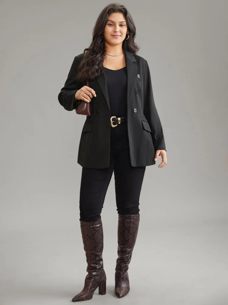 Plain Suit Collar Pocket Button Up Blazer sold by Bloomchic product image thumbnail 3