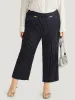 Striped Mid Rise Buckle Detail Pants sold by Bloomchic