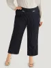 Striped Mid Rise Buckle Detail Pants sold by Bloomchic