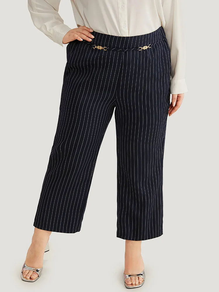Striped Mid Rise Buckle Detail Pants sold by Bloomchic product image thumbnail 5