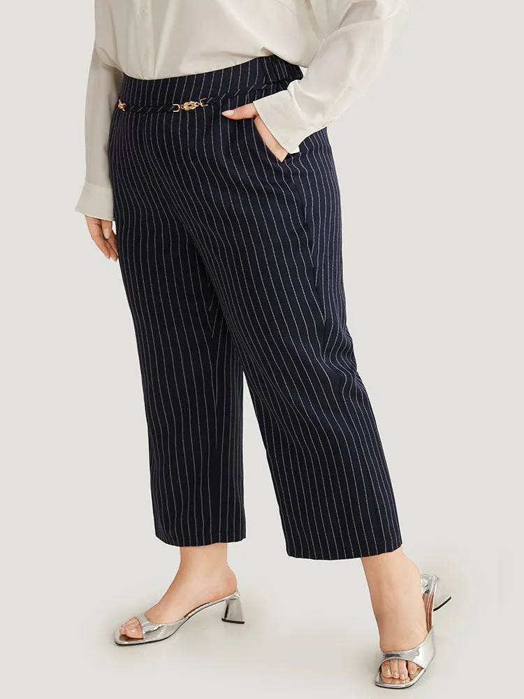Striped Mid Rise Buckle Detail Pants sold by Bloomchic product image thumbnail 2