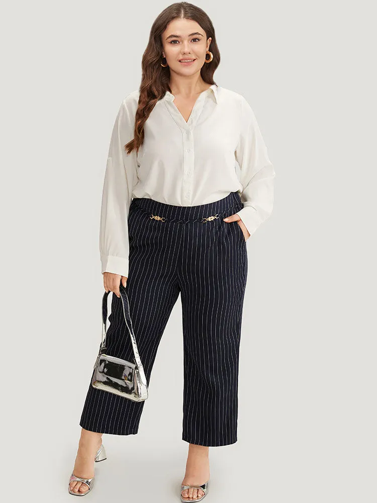 Striped Mid Rise Buckle Detail Pants sold by Bloomchic product image thumbnail 4