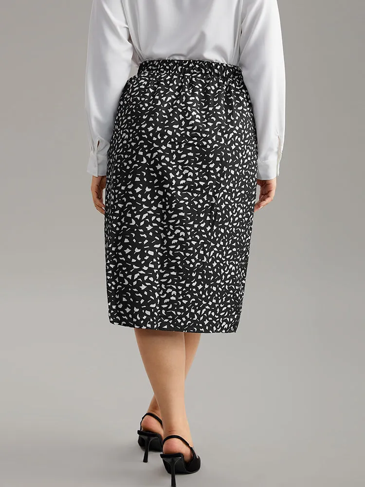 Geometric Graphic Twist Front Split Side Skirt sold by Bloomchic product image thumbnail 2