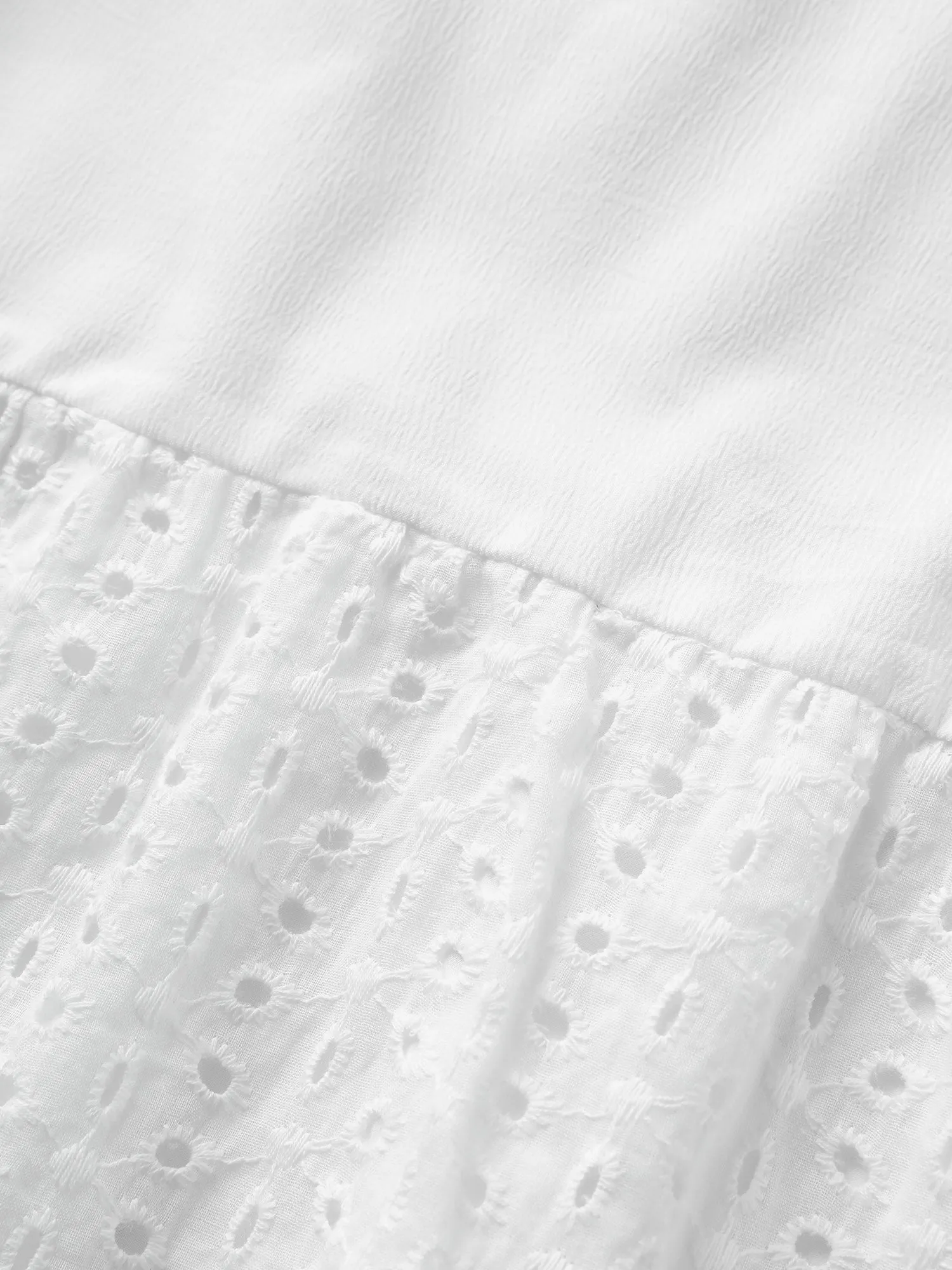 Broderie Anglaise Patchwork Flutter Sleeve Blouse sold by Bloomchic product image thumbnail 5