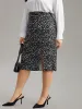 Geometric Graphic Twist Front Split Side Skirt sold by Bloomchic