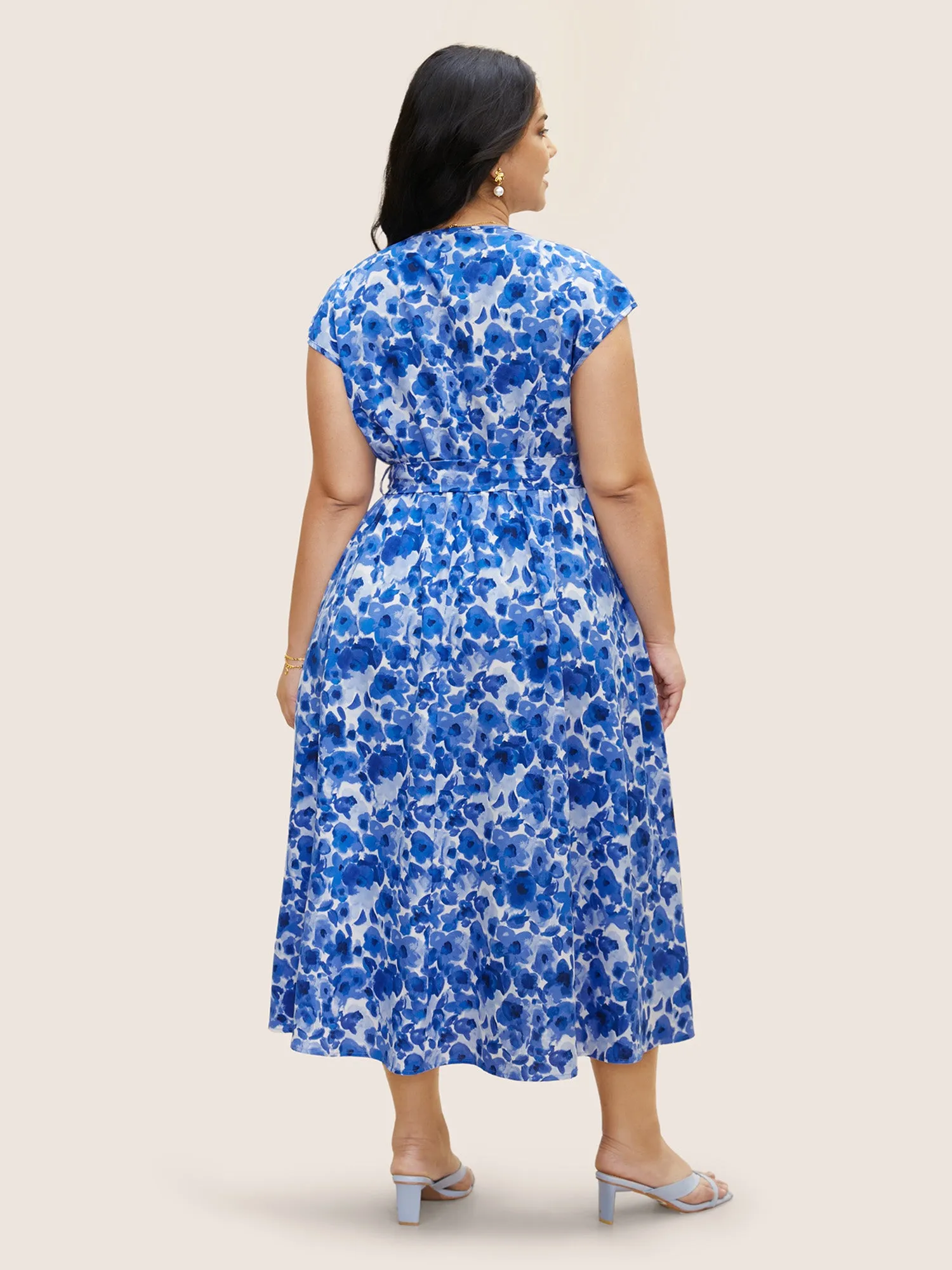 Watercolor Floral Dolman Sleeve Maxi Dress sold by Bloomchic product image thumbnail 2