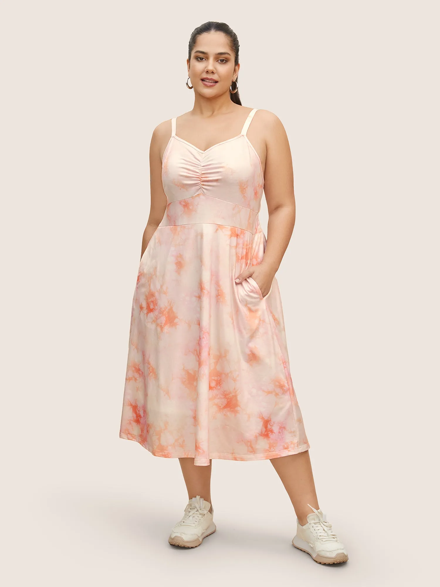 Gradient Dyeing Shirred Ruched Cami Dress sold by Bloomchic product image thumbnail 2