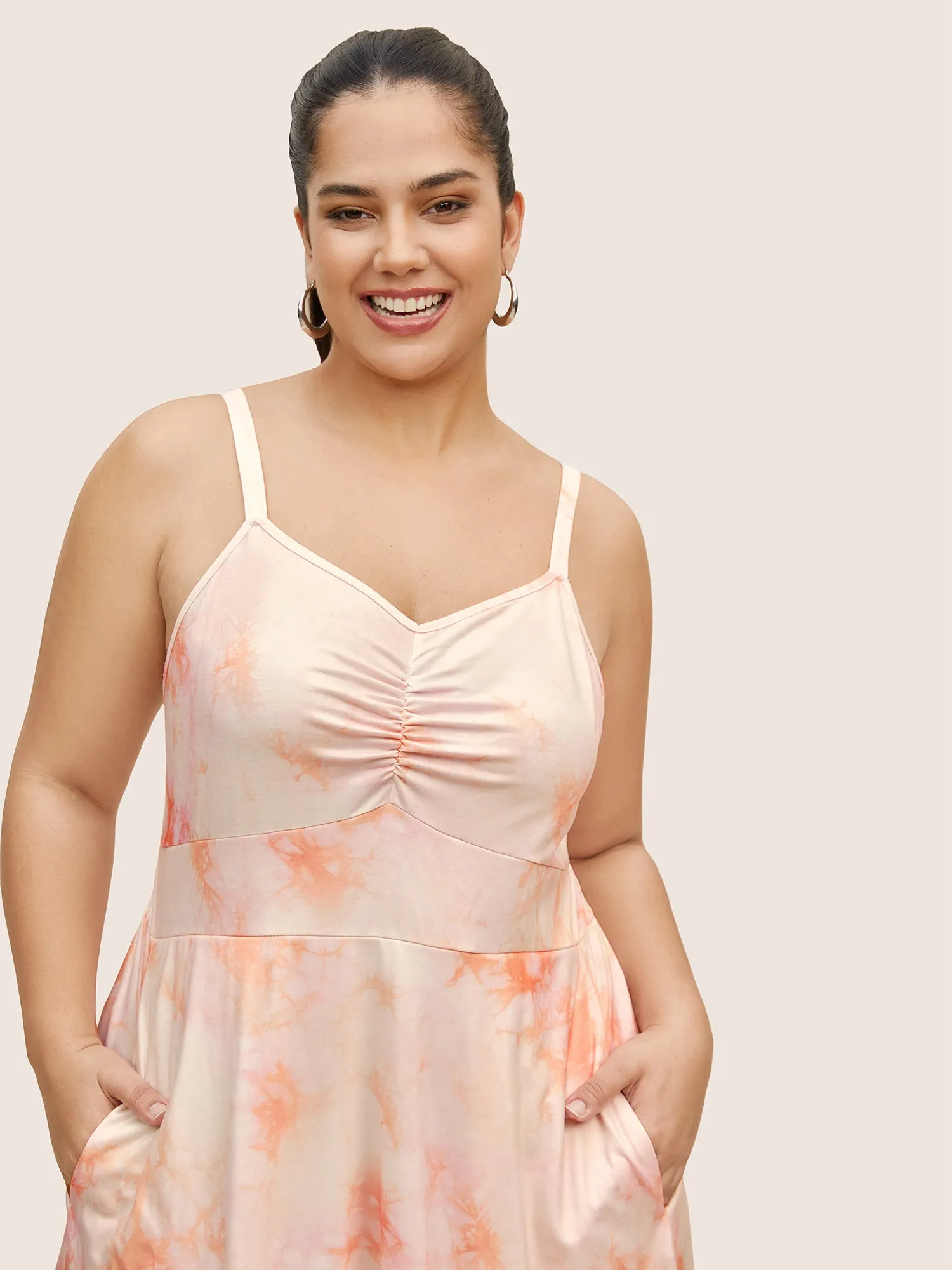 Gradient Dyeing Shirred Ruched Cami Dress sold by Bloomchic product image thumbnail 3