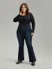 Flare Leg Button Fly Seam Detail Moderately Stretchy Jeans sold by Bloomchic
