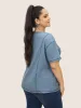 Waffle Knit Round Neck Button Up T-shirt sold by Bloomchic