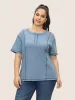 Waffle Knit Round Neck Button Up T-shirt sold by Bloomchic