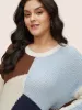 Asymmetrical Colorblock Contrast Drop Shoulder Pullover sold by Bloomchic