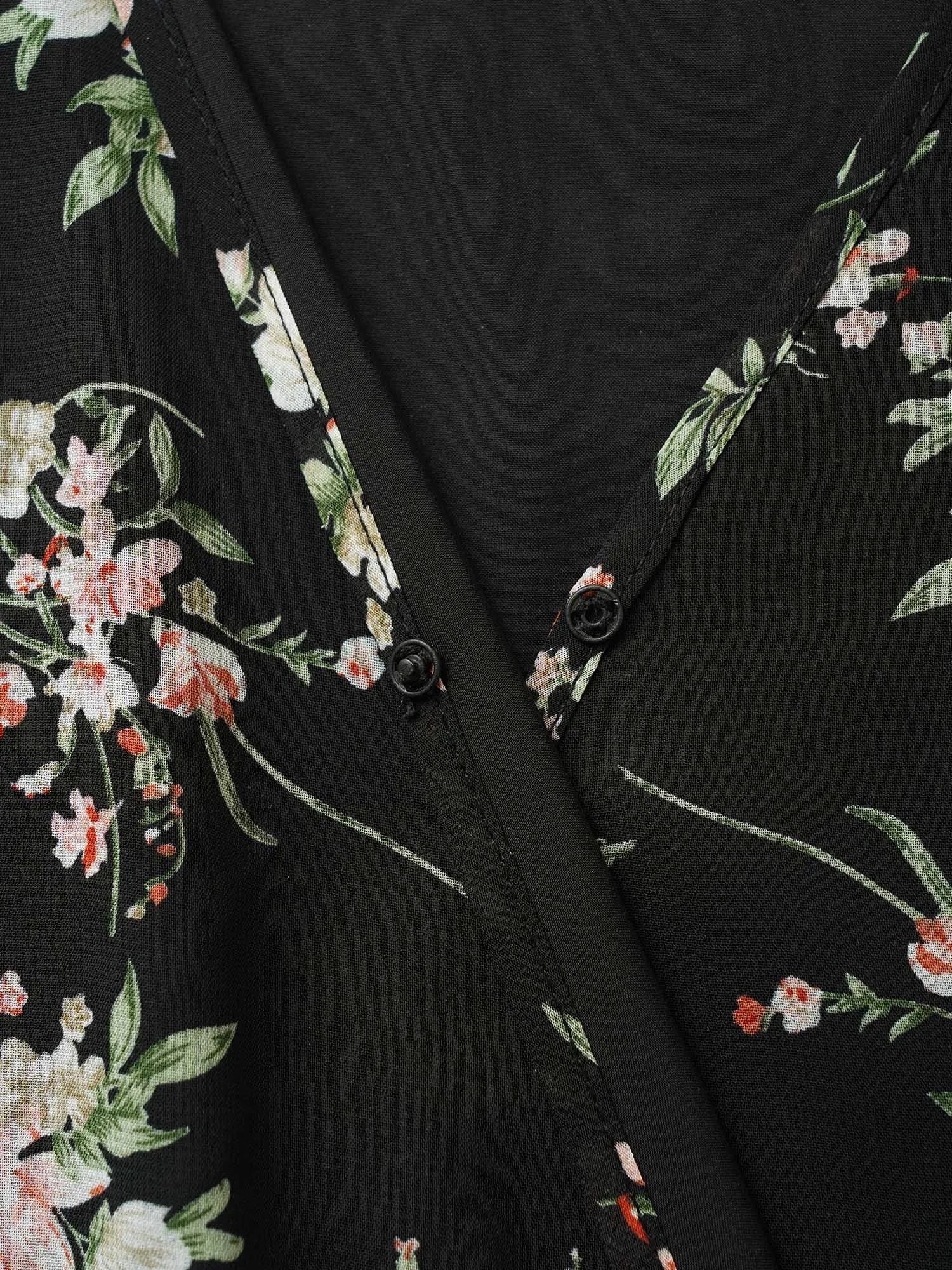 Surplice Neck Chiffon Floral Belted Dress sold by Bloomchic product image thumbnail 5