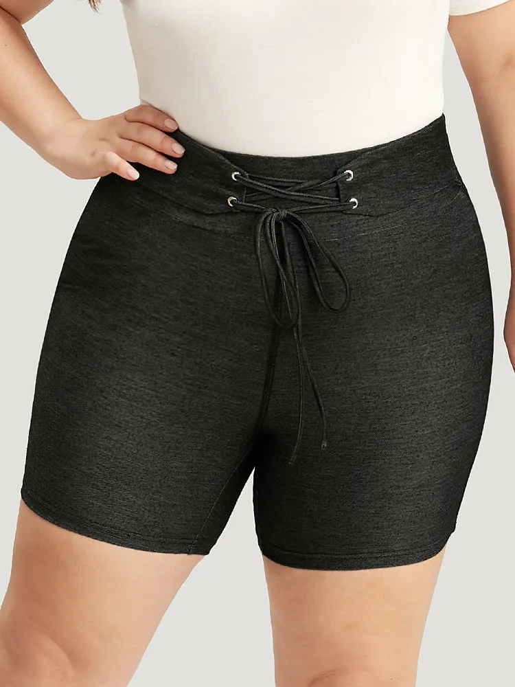 Solid High Rise Ties Very Stretchy Leggings sold by Bloomchic product image thumbnail 4