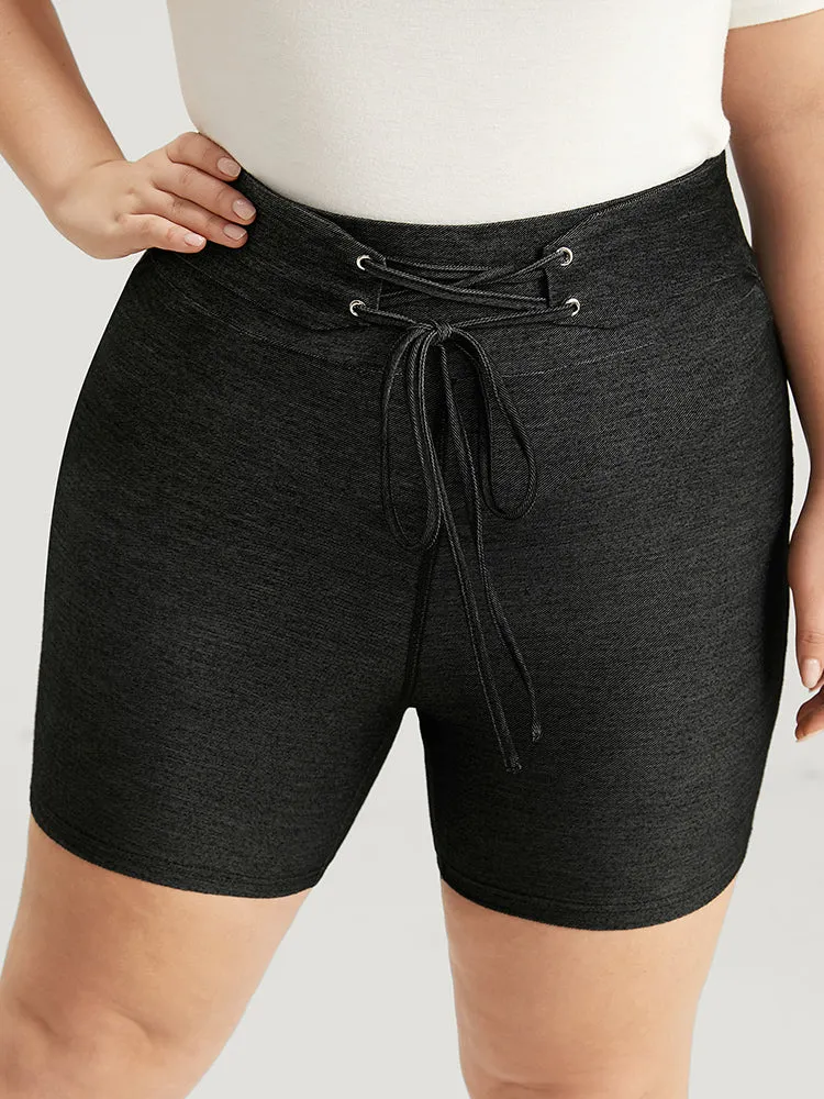 Solid High Rise Ties Very Stretchy Leggings sold by Bloomchic