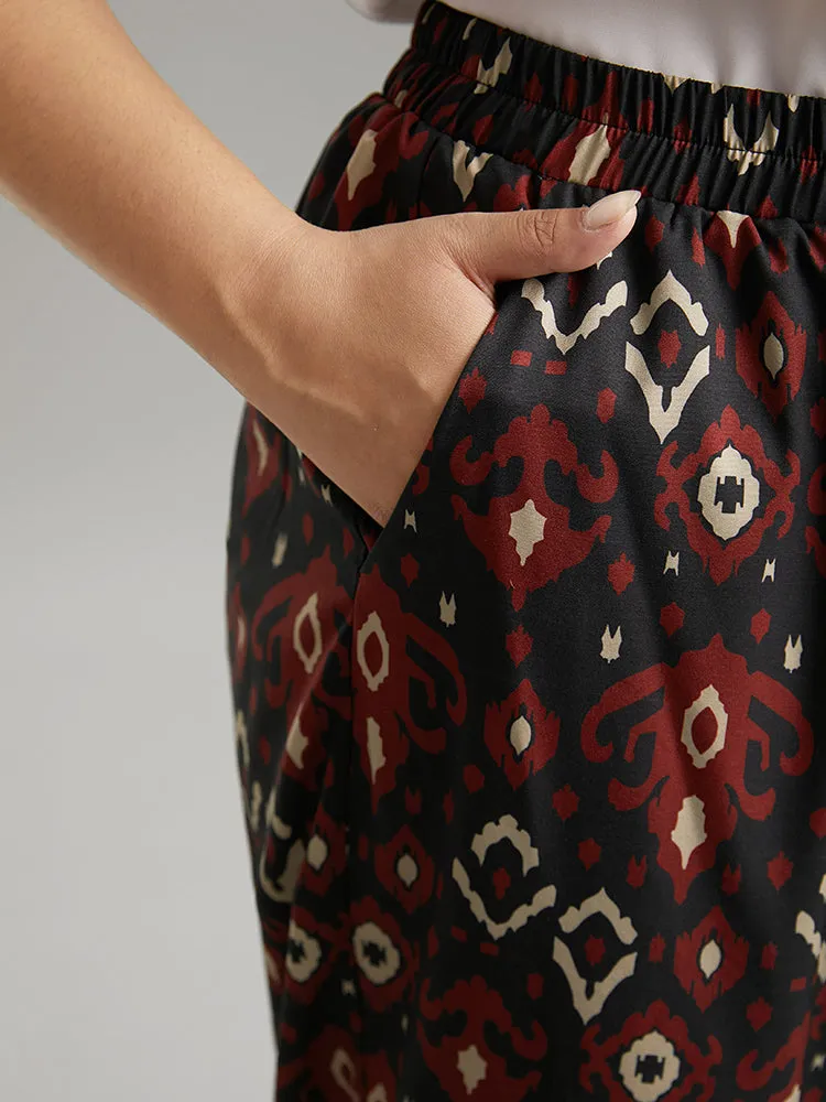 Moroccan Print Elastic Waist Wide Leg Pants sold by Bloomchic product image thumbnail 5