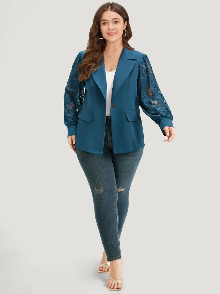 Suit Collar Contrast Lace Pocket Blazer sold by Bloomchic product image thumbnail 4