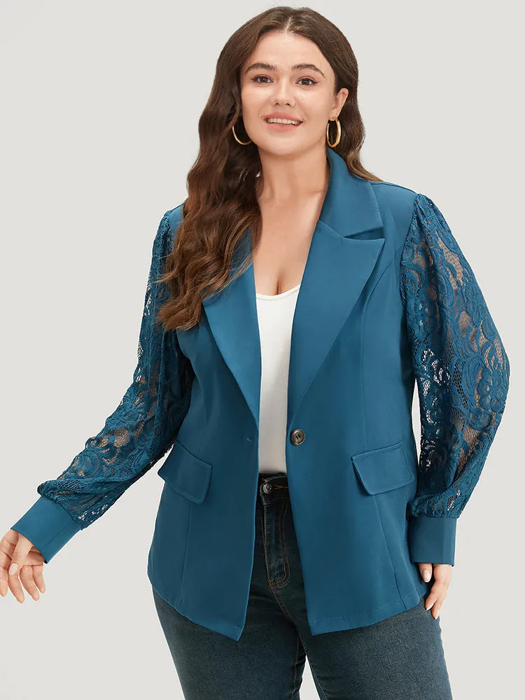 Suit Collar Contrast Lace Pocket Blazer sold by Bloomchic product image thumbnail 5