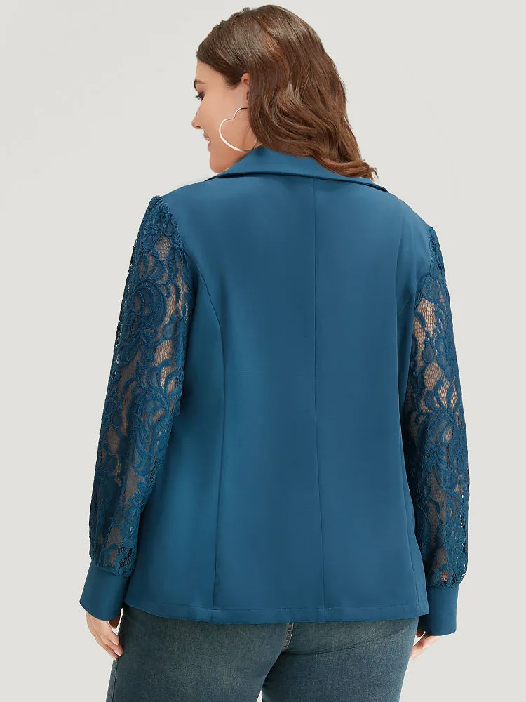 Suit Collar Contrast Lace Pocket Blazer sold by Bloomchic product image thumbnail 2