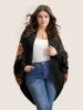 Floral Jacquard Batwing Sleeve Open Front Cardigan sold by Bloomchic