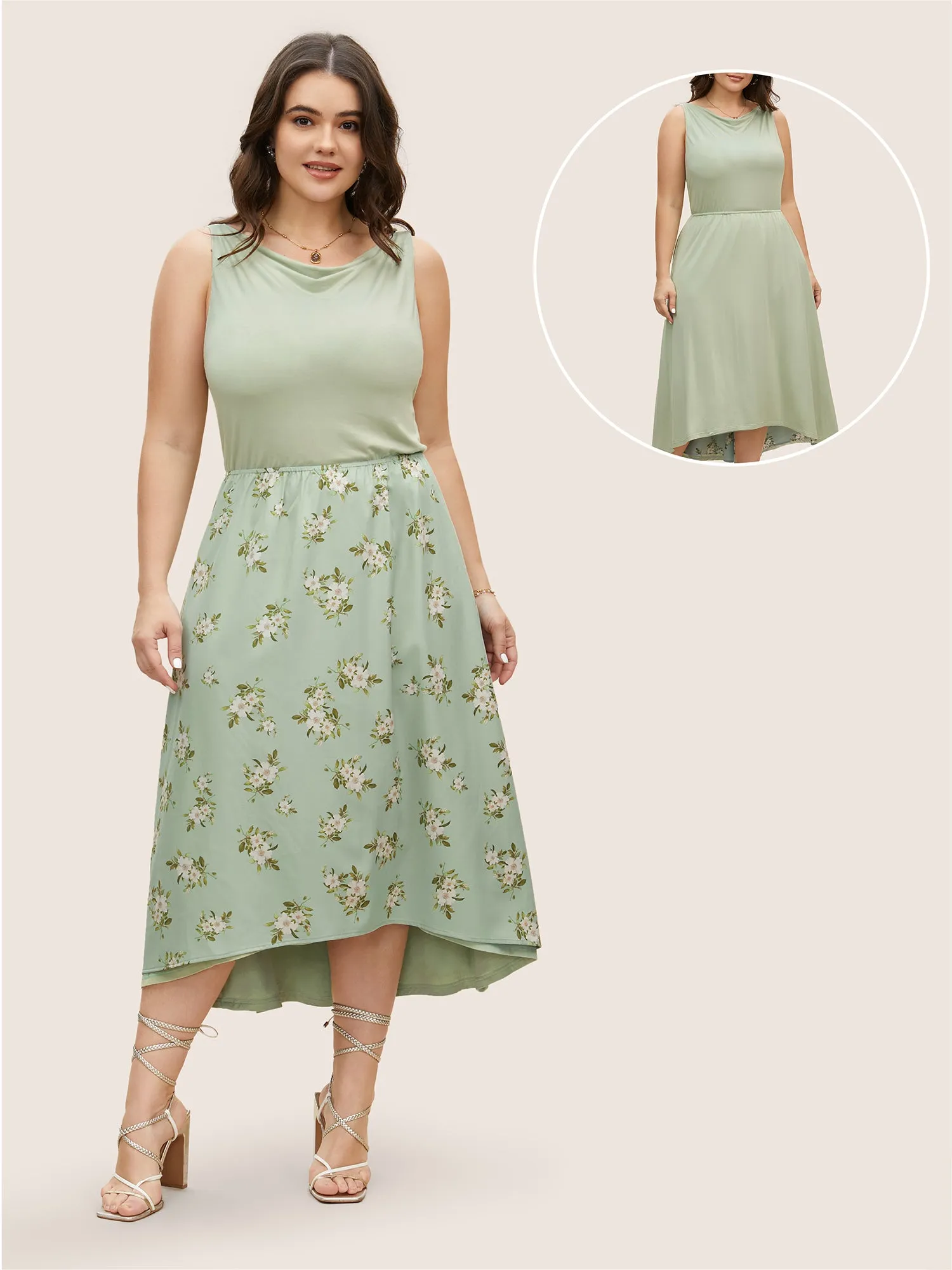 Everywhere Dress - Floral Patchwork Sleeveless Dress sold by Bloomchic