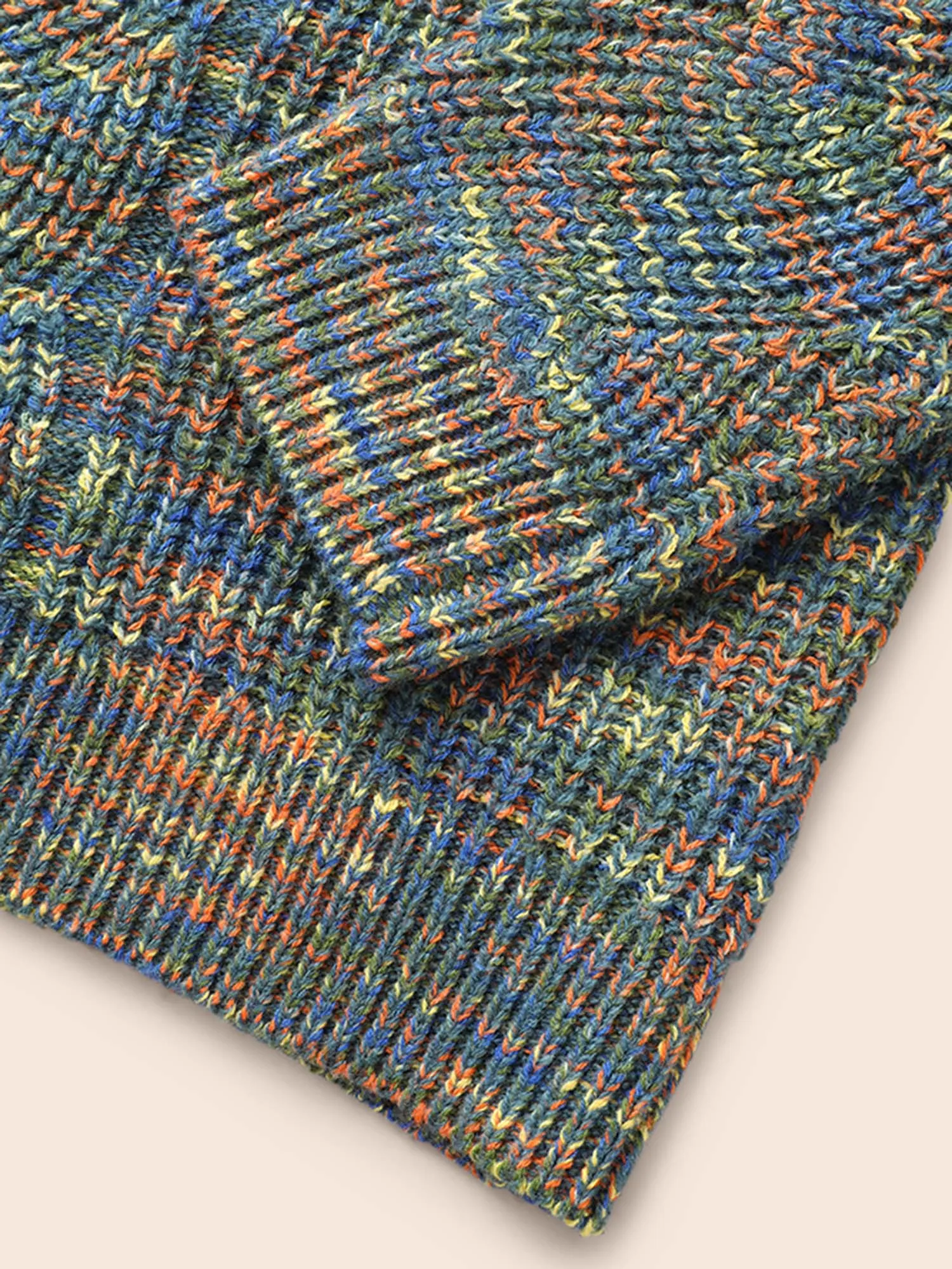 V Neck Texture Heather Cable Knit Pullover sold by Bloomchic product image thumbnail 5