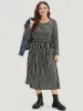 Striped Round Neck Belted Dress sold by Bloomchic
